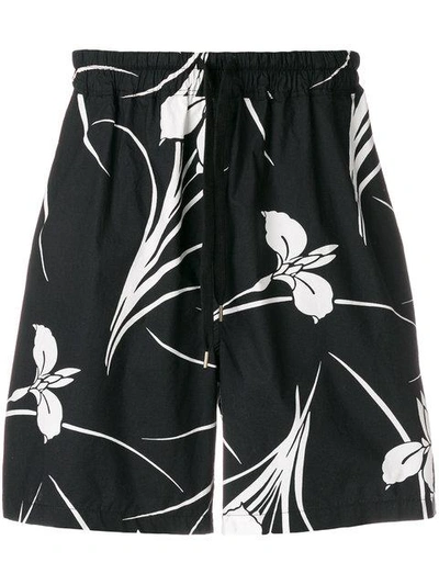 Shop N°21 Nº21 Floral Print Shorts - Black