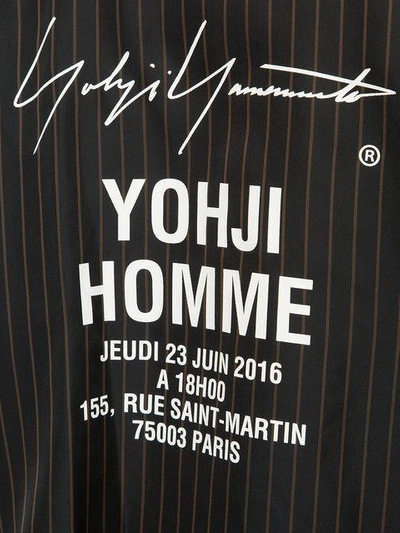 Shop Yohji Yamamoto Long Striped Shirt In Black