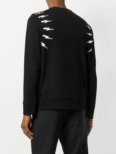 Shop Neil Barrett Lightning Bolt Print Sweatshirt In Black