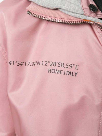 Shop Valentino Hooded Bomber Jacket In Pink