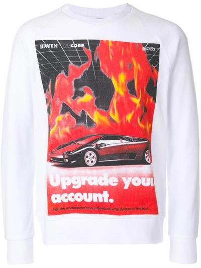 Shop Blood Brother Flames Sweatshirt In White