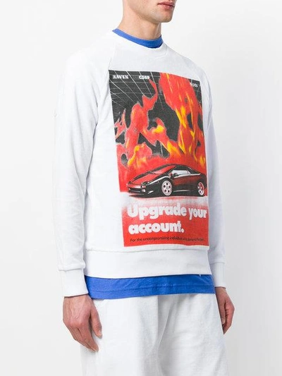 Shop Blood Brother Flames Sweatshirt In White