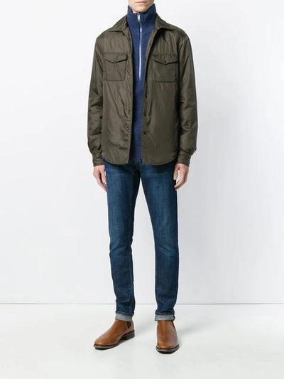 Shop Aspesi Military-style Fitted Jacket In Green