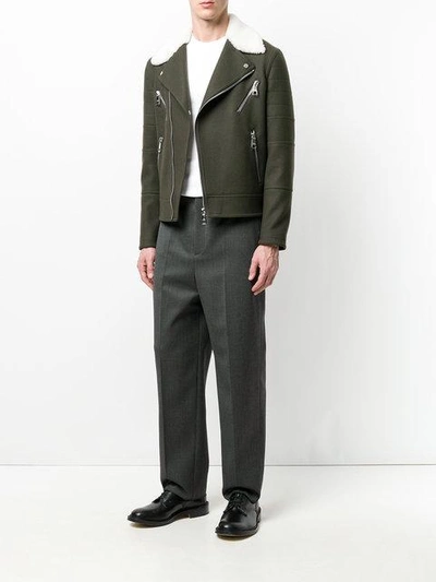 Shop Neil Barrett Loose Fit Tailored Trousers In Grey