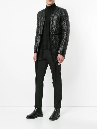Takahiromiyashita The Soloist Padded Drawstring Jacket In Black