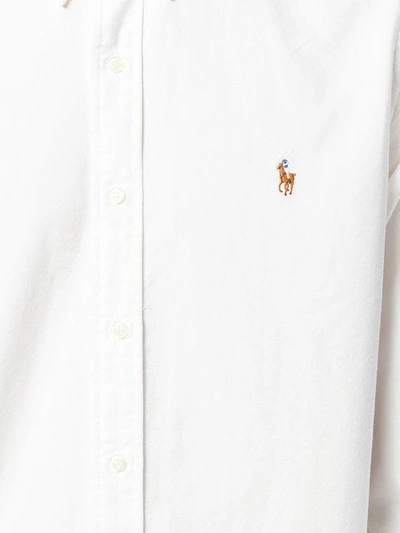 Polo Ralph Lauren Slim Fit White Cotton Shirt With Embroidered Logo In White