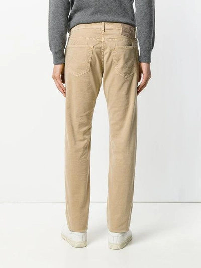 Shop Jacob Cohen Classic Fitted Chinos - Neutrals In Nude & Neutrals