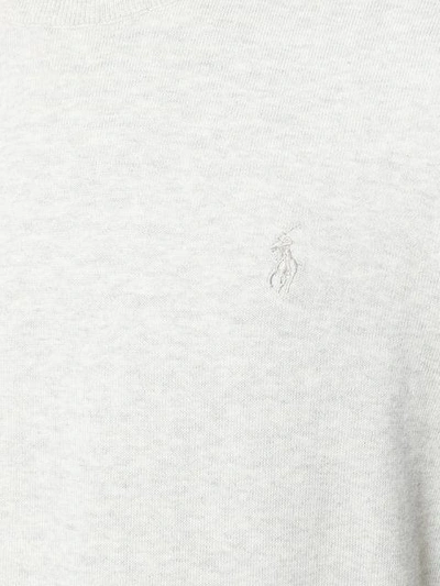 Shop Polo Ralph Lauren Crew Neck Logo Jumper In Grey