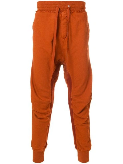 Shop Haider Ackermann Distressed Detail Drop Crotch Pants - Orange