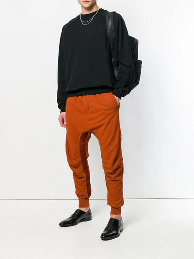 Shop Haider Ackermann Distressed Detail Drop Crotch Pants - Orange