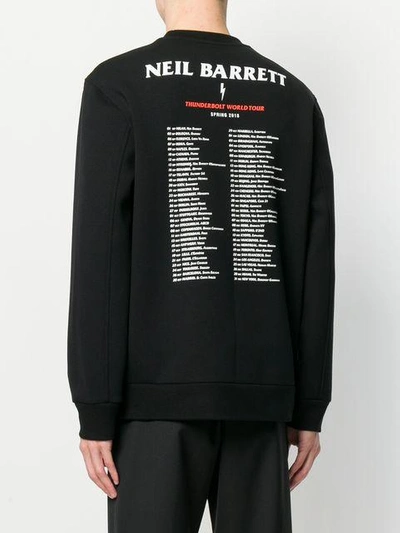 Shop Neil Barrett Thunderbolt World Tour Sweatshirt - Black