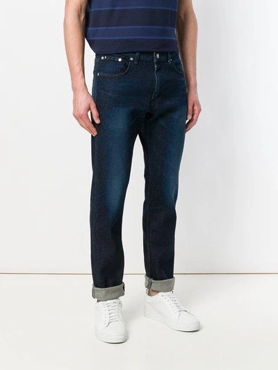 Shop Edwin Straight-leg Stretch Denim Jeans In Blue