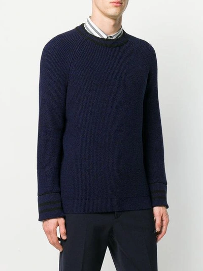 Shop Kenzo Ribbed Knit Sweater In Blue