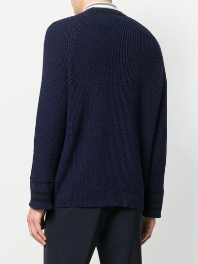 Shop Kenzo Ribbed Knit Sweater In Blue