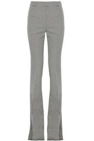 Shop Giambattista Valli Woman Houndstooth Wool Bootcut Pants Gray