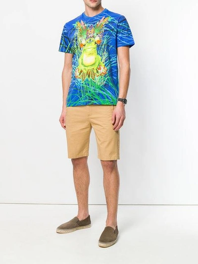 Shop Etro Frog Print T In Blue