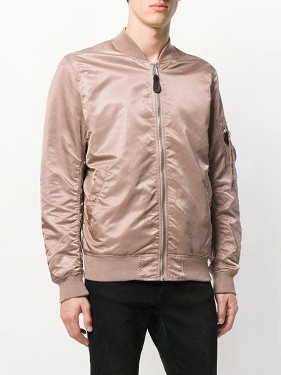 Shop Alpha Industries Ruched Bomber Jacket In Neutrals