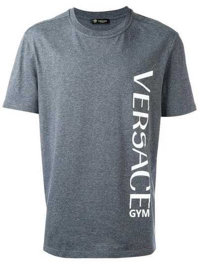 Shop Versace Gym Logo T-shirt - Grey