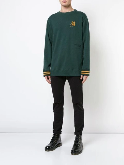 Shop Undercover Embroidered Sweatshirt In Green