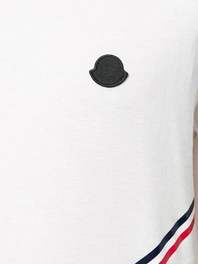 Shop Moncler Tri-colour Tape V T-shirt