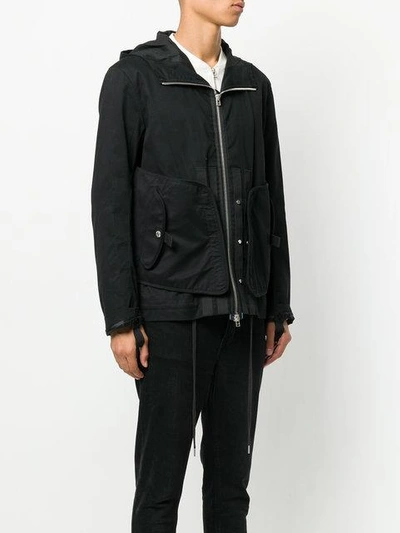 Shop Helmut Lang Zip-up Hooded Jacket