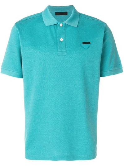 Shop Prada Classic Polo Shirt - Blue