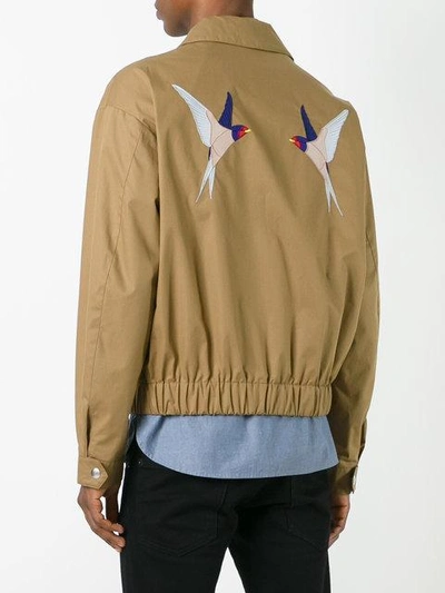 Shop Stella Mccartney Bird Embroidered Jacket In Neutrals