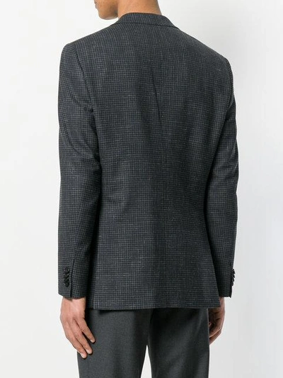 Shop Brioni Boxy Checked Blazer In Blue