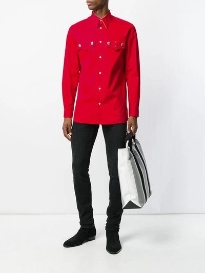 Shop Calvin Klein 205w39nyc Straight-fit Saloon Shirt In Red
