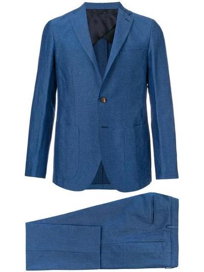 Shop Doppiaa Slim-fit Formal Suit - Blue