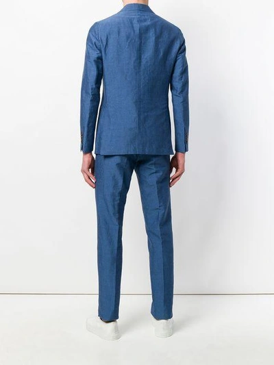 Shop Doppiaa Slim-fit Formal Suit - Blue