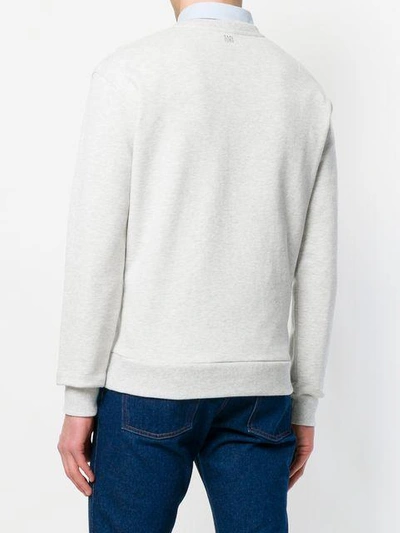 Shop Ami Alexandre Mattiussi Crew Neck Sweatshirt Smiley Patch In Grey