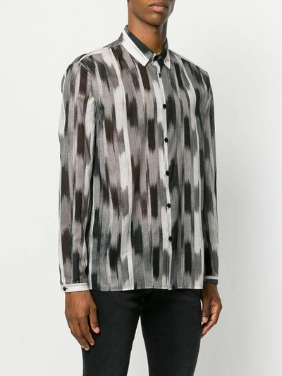 Shop Saint Laurent Tie-dye Print Shirt - Black