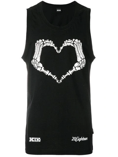 Shop Ktz Heart Skeleton Tank Top In Black
