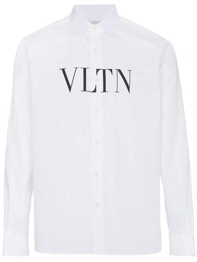 Shop Valentino White Vltn Logo Shirt