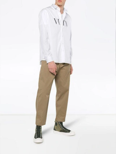 Shop Valentino White Vltn Logo Shirt