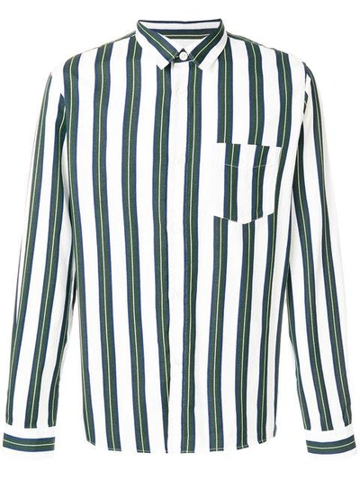 Shop Apc Large Stripes Shirt In White