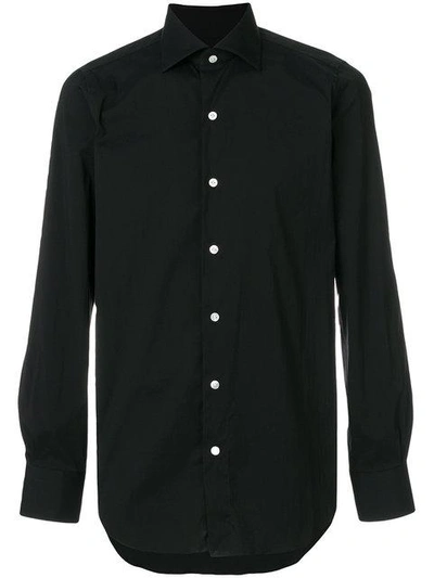 Shop Finamore Napoli Finamore 1925 Napoli Long Sleeve Shirt - Black