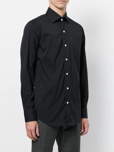 Shop Finamore Napoli Finamore 1925 Napoli Long Sleeve Shirt - Black