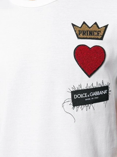 Dolce & Gabbana Dolce And Gabbana White Prince Patch T-shirt In W0800 White  | ModeSens