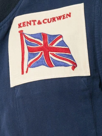 Shop Kent & Curwen Logo Patch Bomber Jacket In Blue