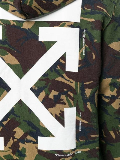 Shop Off-white Camouflage Zipped Hoodie - Green