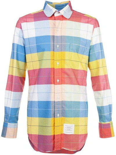Shop Thom Browne Long Sleeve Check Shirt