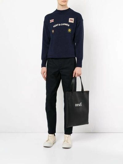 Shop Kent & Curwen Badge Patch Sweater In Blue