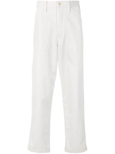 Shop Lemaire Cropped Loose Fit Trousers