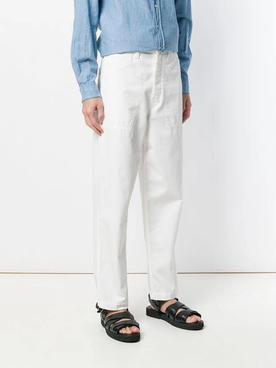 Shop Lemaire Cropped Loose Fit Trousers