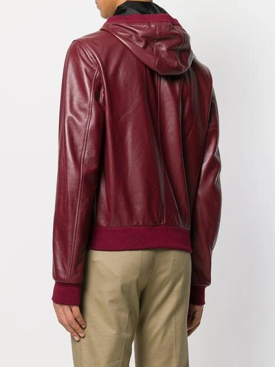 Shop Dolce & Gabbana Leather Hooded Jacket