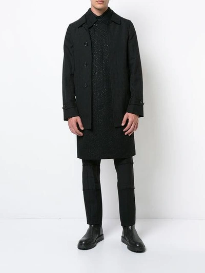 Shop Comme Des Garçons Homme Deux Double Layer Tweed Coat In Black