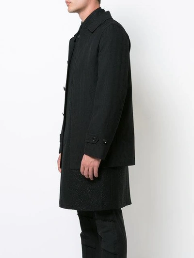 Shop Comme Des Garçons Homme Deux Double Layer Tweed Coat In Black