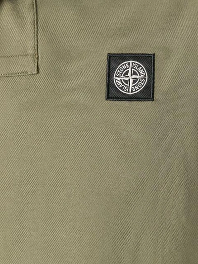 Shop Stone Island Logo Patch Polo Shirt - Green